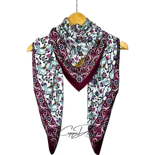 Silk Scarf – Square & Tulip Pattern