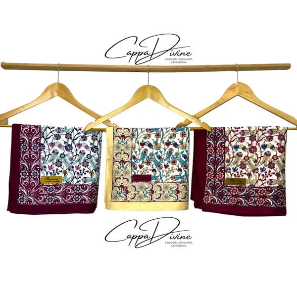 Silk Scarf – Square & Tulip Pattern